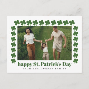 Minimalistische geluks klaver St. Patrick's Day Fo Feestdagenkaart