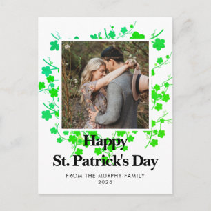 Minimalistische geluks klaver St. Patrick's Day Fo Feestdagenkaart