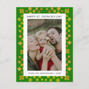 Minimalistische geluks klaver St. Patrick's Day Fo Feestdagenkaart