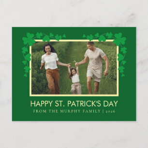 Minimalistische geluks klaver St. Patrick's Day Fo Feestdagenkaart