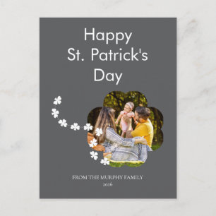 Minimalistische geluks-klavertje St. Patrick's Day Feestdagenkaart