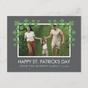 Minimalistische geluks-klavertje St. Patrick's Day Feestdagenkaart