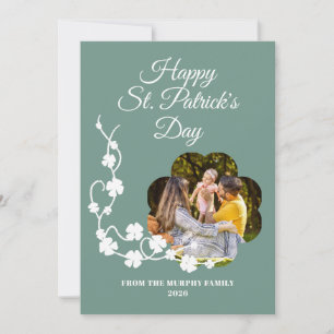 Minimalistische geluksbrengende klaver St. Patrick Feestdagenkaart
