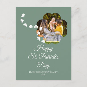 Minimalistische geluksbrengende klaver St. Patrick Feestdagenkaart