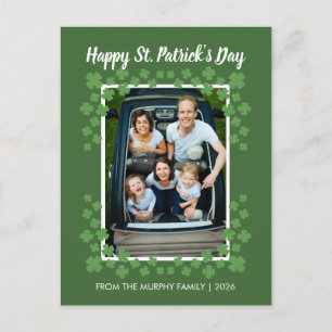 Minimalistische geluksbrengende klaver St. Patrick Feestdagenkaart