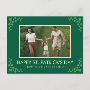 Minimalistische geluksbrengende klavertje St. Patr Feestdagenkaart