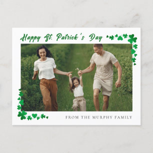 Minimalistische geluksfoto van shamrock St. Patric Feestdagenkaart