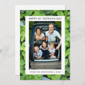 Minimalistische geluksshamrock St. Patrick's Day F Feestdagenkaart (Voorkant / Achterkant)