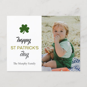 Minimalistische geluksshamrock St. Patrick's Day F Feestdagenkaart
