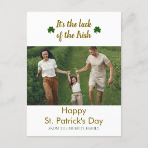 Minimalistische geluksshamrock St. Patrick's Day F Feestdagenkaart