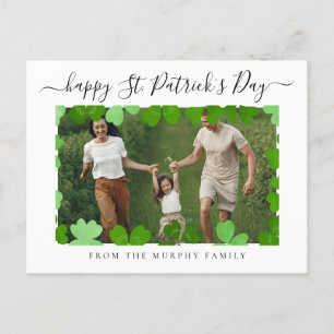 Minimalistische geluksshamrock St. Patrick's Day F Feestdagenkaart