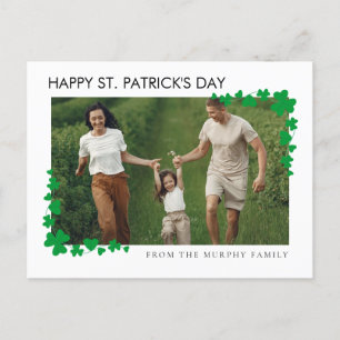Minimalistische geluksshamrock St. Patrick's Day O Feestdagenkaart