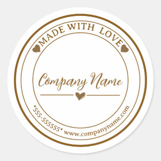 Minimalistische "Gemaakt Met Liefde" Ronde Sticker