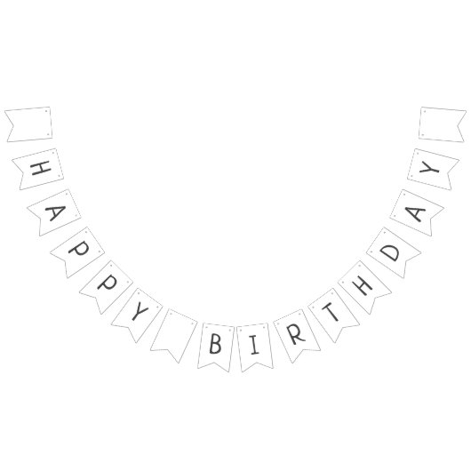 Minimalistische genderneutraal Happy Birthday Big Vlaggetjes (Alle)