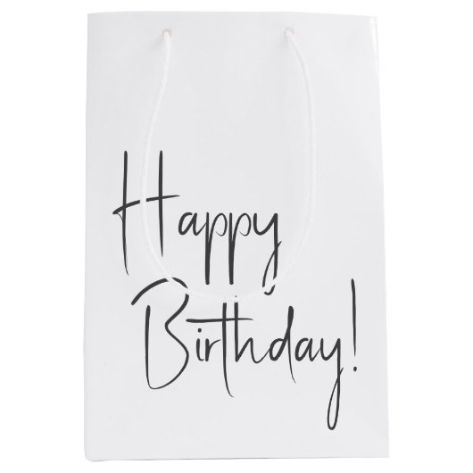 Minimalistische genderneutrale gelukkige verjaarda medium cadeauzakje (Voorkant)