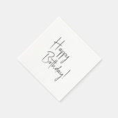 Minimalistische genderneutrale gelukkige verjaarda servet (Hoek)