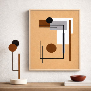 Minimalistische geometrische balans in neutrale ti poster