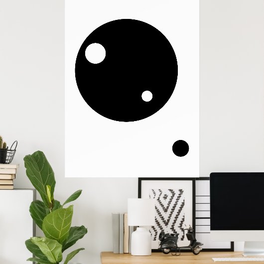 Minimalistische geometrische cirkels kunst | Moder Poster (Thuiskantoor)