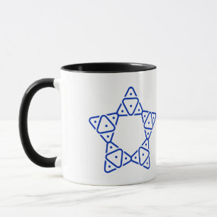 Minimalistische geometrische Davidster-kunst Mok