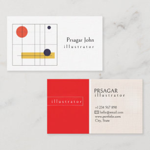 Minimalistische Geometrische Illustrator Moderne C Visitekaartje