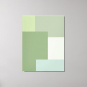 Minimalistische geometrische kleurblok Sage Green  Canvas Afdruk