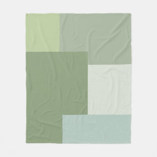 Minimalistische geometrische kleurblok Sage Green Fleece Deken