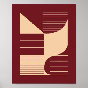 Minimalistische geometrische vormen op een donkerr poster