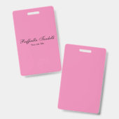 Minimalistische gepersonaliseerde aangepaste naam badge (Voor- en achterkant)