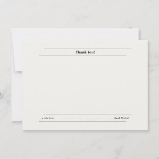 Minimalistische gepersonaliseerde bedankkaart notitiekaartje