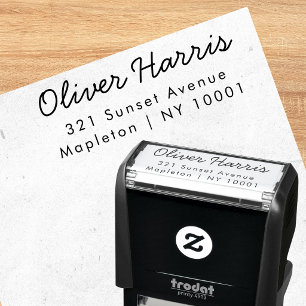 Minimalistische gepersonaliseerde familieadresstem  zelfinktende stempel