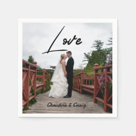 Minimalistische gepersonaliseerde fotoscript naam  servet