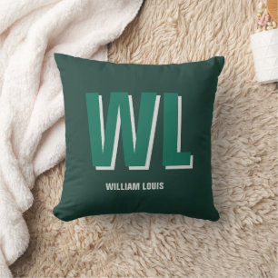 Minimalistische gepersonaliseerde monogram in smar kussen