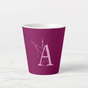 Minimalistische gepersonaliseerde naam initials latte mok