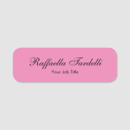 Minimalistische gepersonaliseerde naam roze kleur naamplaatje