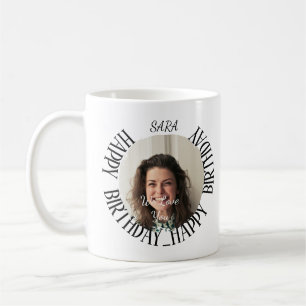 Minimalistische gepersonaliseerde verjaardagskoffi koffiemok