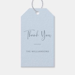 Minimalistische gepersonaliseerde zachte blauwe fa cadeaulabel