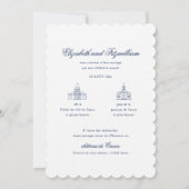 Minimalistische geschetste bruids boeket bruiloft kaart (Achterkant)