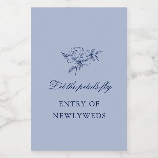 Minimalistische geschetste bruiloft bloemblaadjes voedselcontainer etiket (Enkel label)