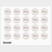 Minimalistische geschulpte rand bedanklabel ronde sticker (Vel)