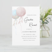 Minimalistische geslachtsaankondiging met roze en kaart (Staand voorkant)