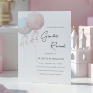 Minimalistische geslachtsaankondiging met roze en kaart