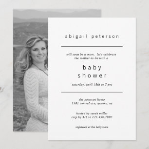 Minimalistische Geslachtsneutrale Foto Baby Shower Kaart
