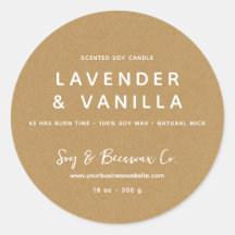 Minimalistische geurende soja bijenwas kaars KRAFT