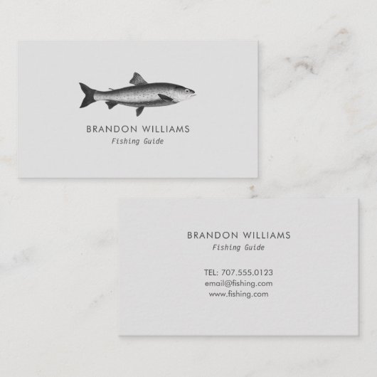Minimalistische Geviste gids Vist charters Visitekaartje (Voorkant / Achterkant)