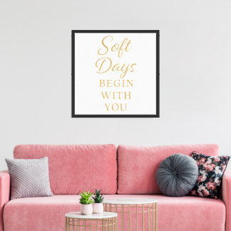 Minimalistische gezellige quote poster – “Zachte d Canvas Afdruk