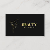 Minimalistische gezicht schoonheid QR code zwart e Visitekaartje (Voorkant)