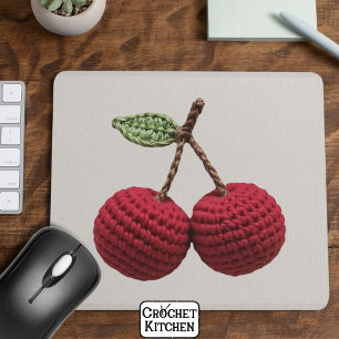 Minimalistische Girly Crochet Red Cherry Summer Fr Muismat