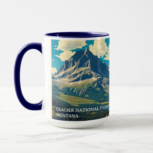 Minimalistische Glacier National Park Top Custom Mok (Links)