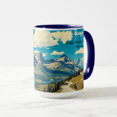 Minimalistische Glacier National Park Top Custom Mok (Voorkant rechts)