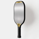 Minimalistische gladde zilveren & gouden metallic pickleball paddle (Links)